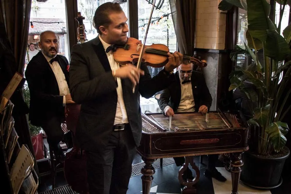 Musicians at Deryne Bistro in Budapest Hungary