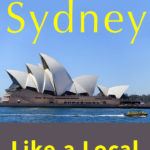 Pinterest image: image of Sydney with caption reading 'Eat in Sydney Like a Local'