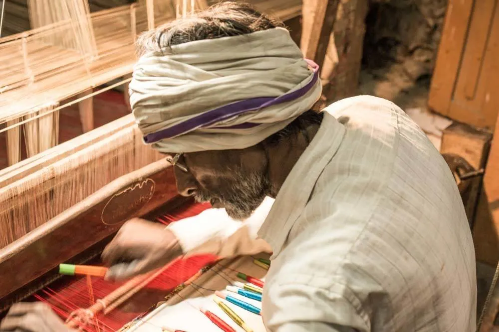 Indian Weaver in Varanasi