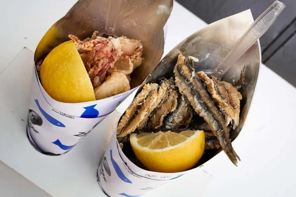 Seafood Cones at Zisis in Athens Greece - Athens Restaurants