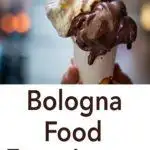 Pinterest image: image of gelato with caption reading 'Bologna Food Experiences'