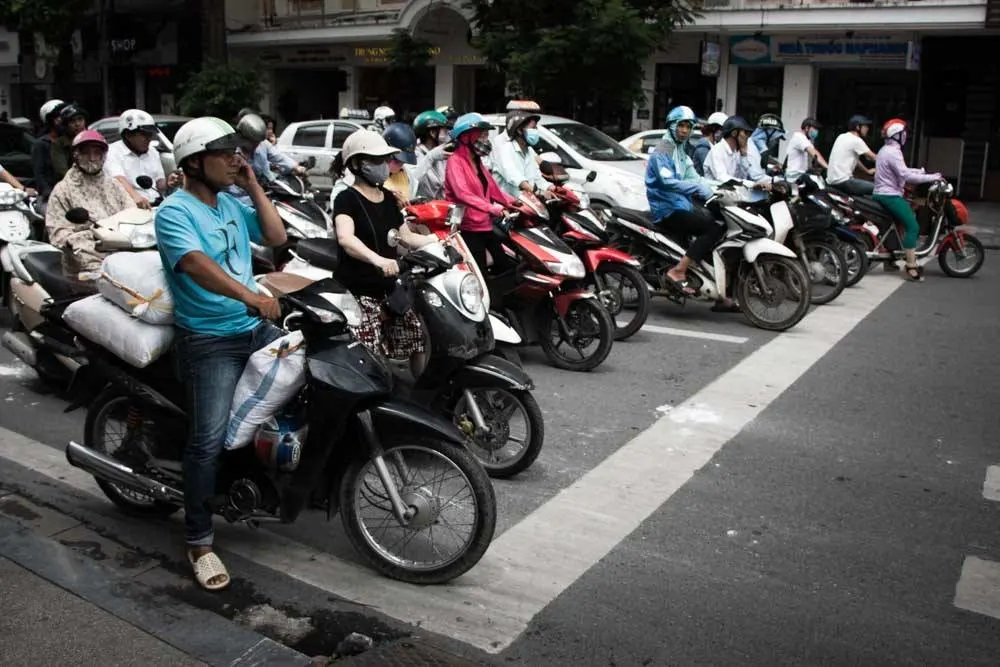 Rush Hour Traffic in Hanoi Vietnam