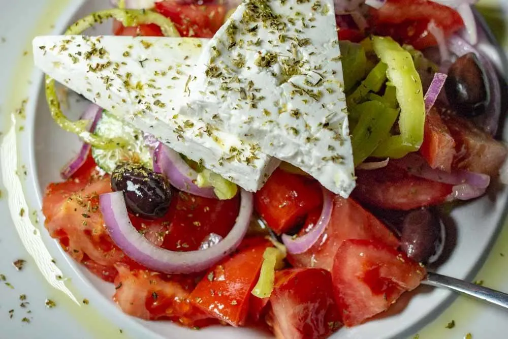 Greek Salad at Valia Calda in Meteora Greece