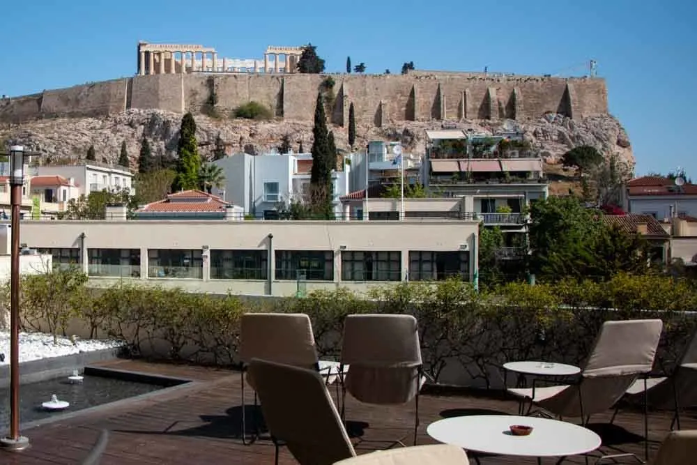 Roof Top View at Herodion Hotel in Athens Greece