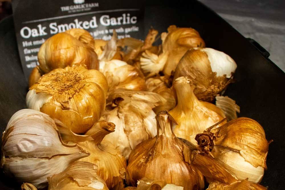 Oak Smoked Garlic at Andross Farm Shop in Fife Scotland
