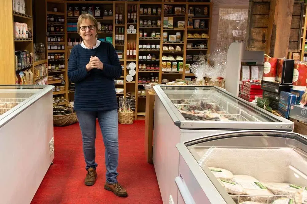 Fiona Pollock at Andross Farm Shop in Fife Scotland