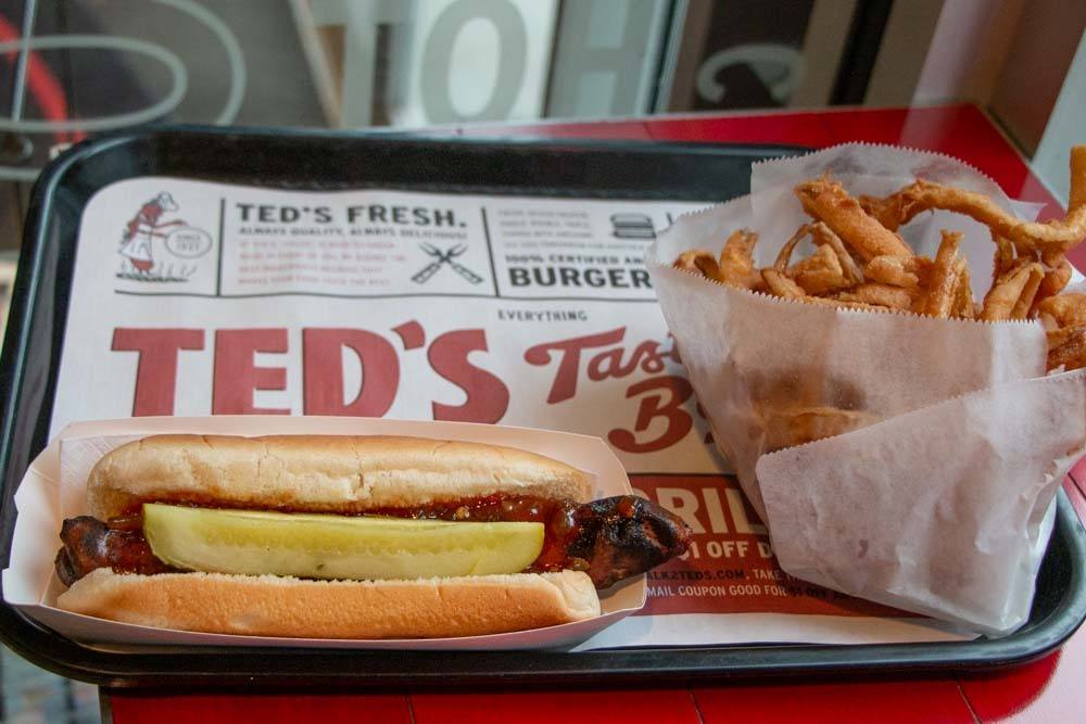 Charcoal Grilled Hotdog at Ted's in Buffalo