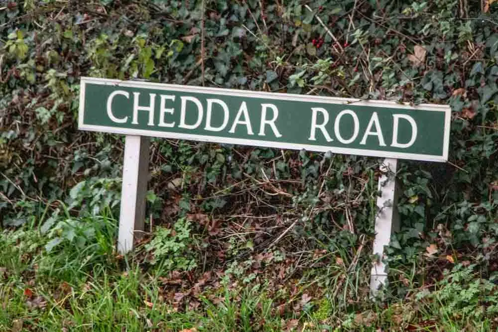 Cheddar Road Sign at Cheddar Gorge