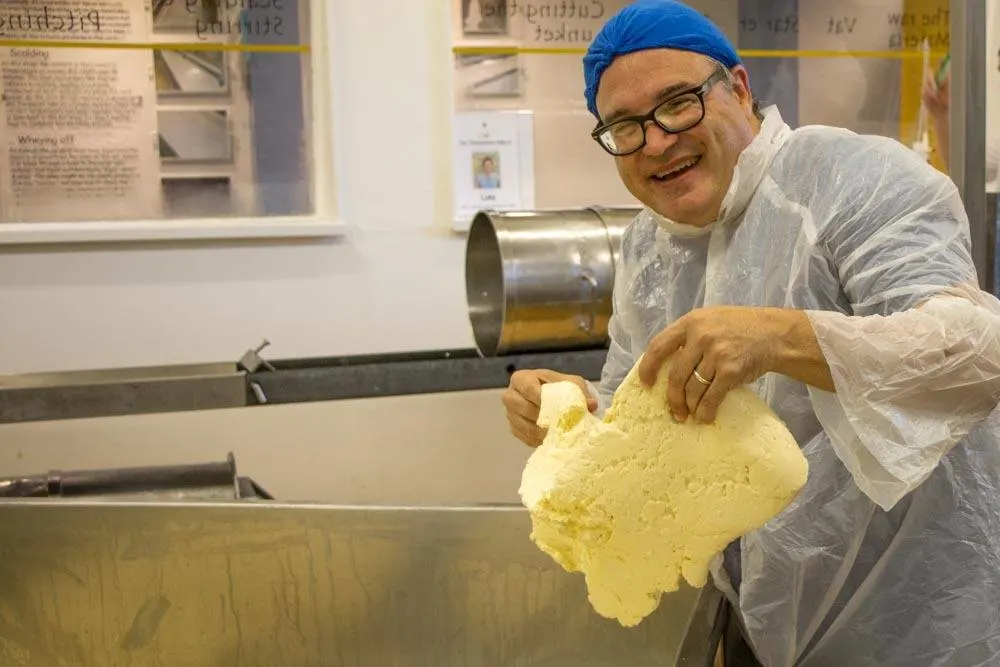 Daryl Cheddaring at Cheddar Gorge Cheese Company