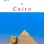 Pinterest image: image of pyramid with caption reading 'Egyptian Food Favorites in Cairo'