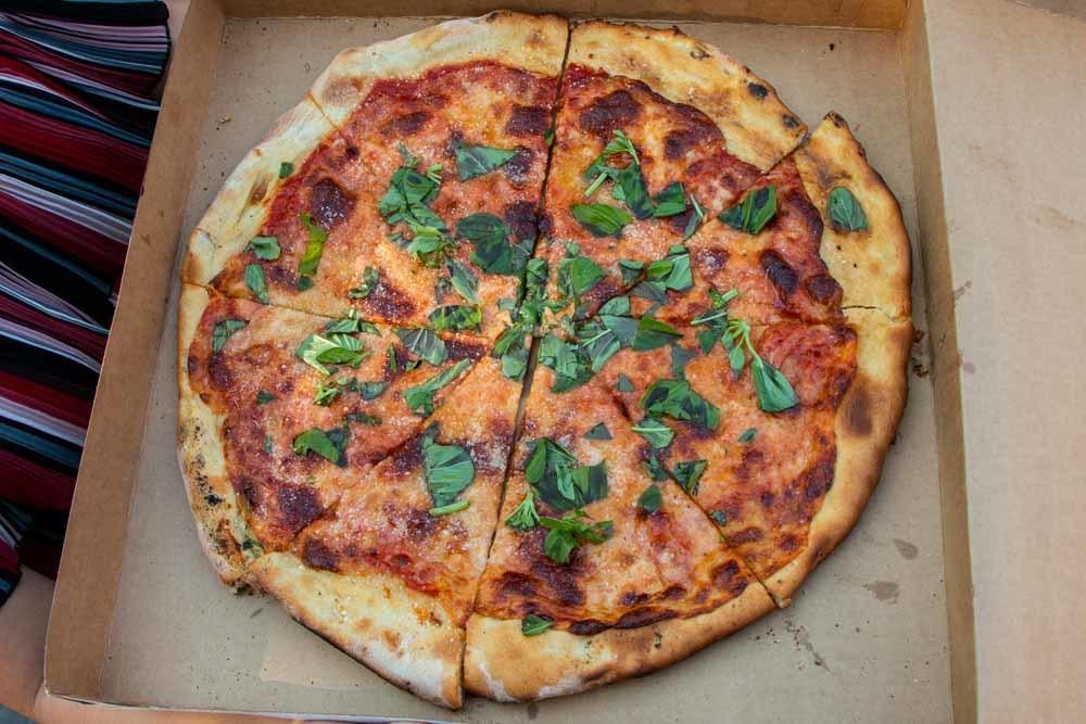 Round Pie at Di Fara Pizza in Brooklyn