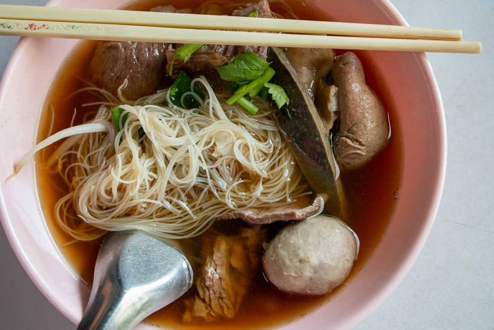 Thai Beef Noodle Soup with Organs in Bangkok