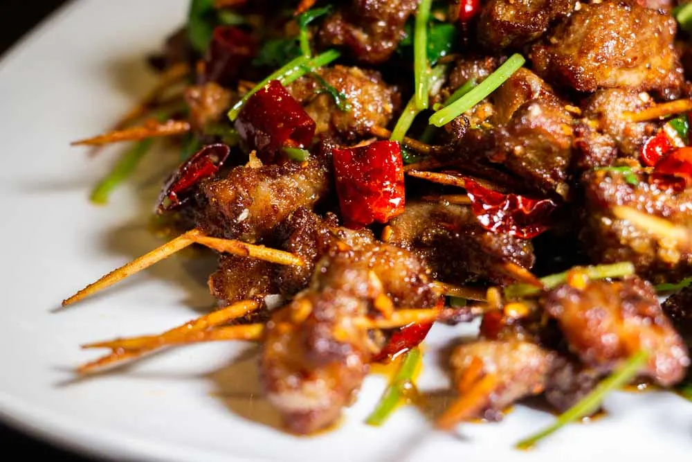 Toothpick Lamb with Cumin at Chengdu Taste in Los Angeles