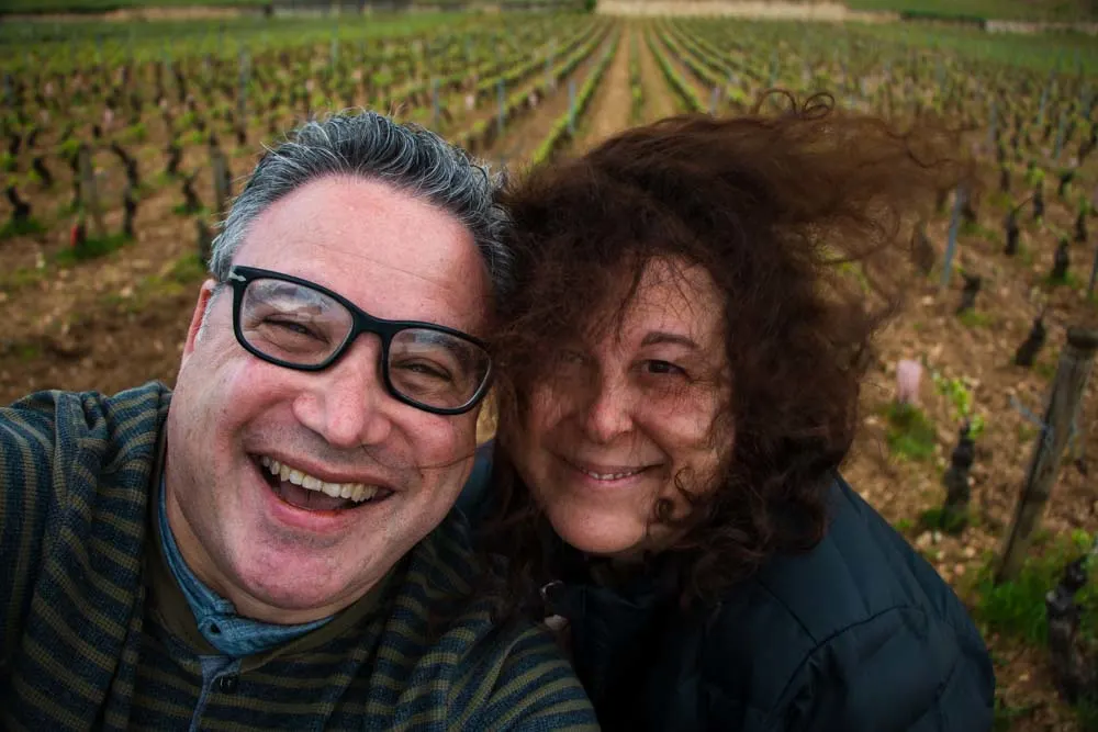 Selfie at Lenfant Jesus Vineyard in Burgundy France
