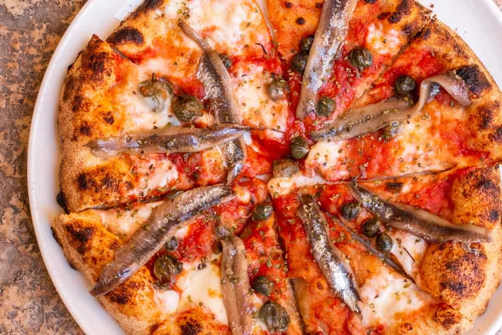 Anchovy Pizza at Berbere in Verona Italy