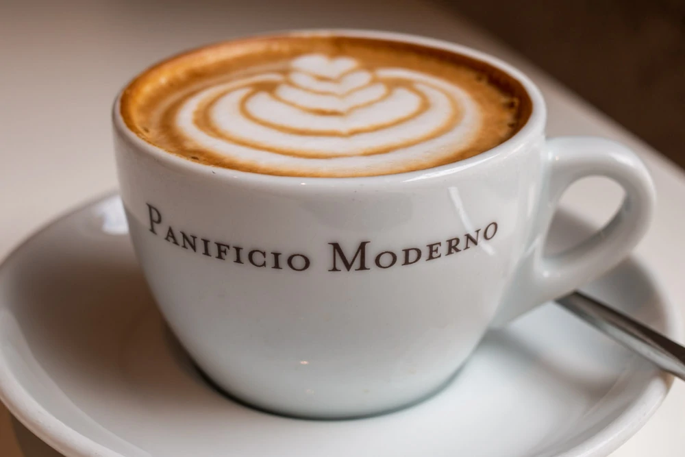 Cappuccino at Panificio Moderno in Trento Italy