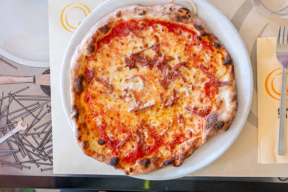 Spicy Salami Pizza at Pizzeria da Salvatore in Verona Italy