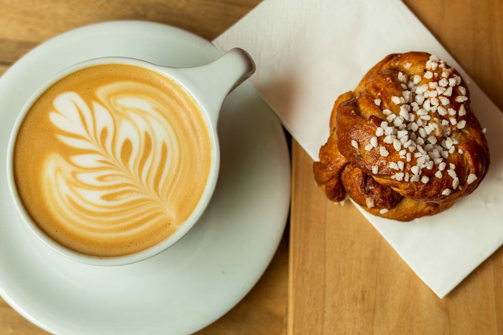Cappuccino and Pastry at ScandInavian Embassy in Amsterdam