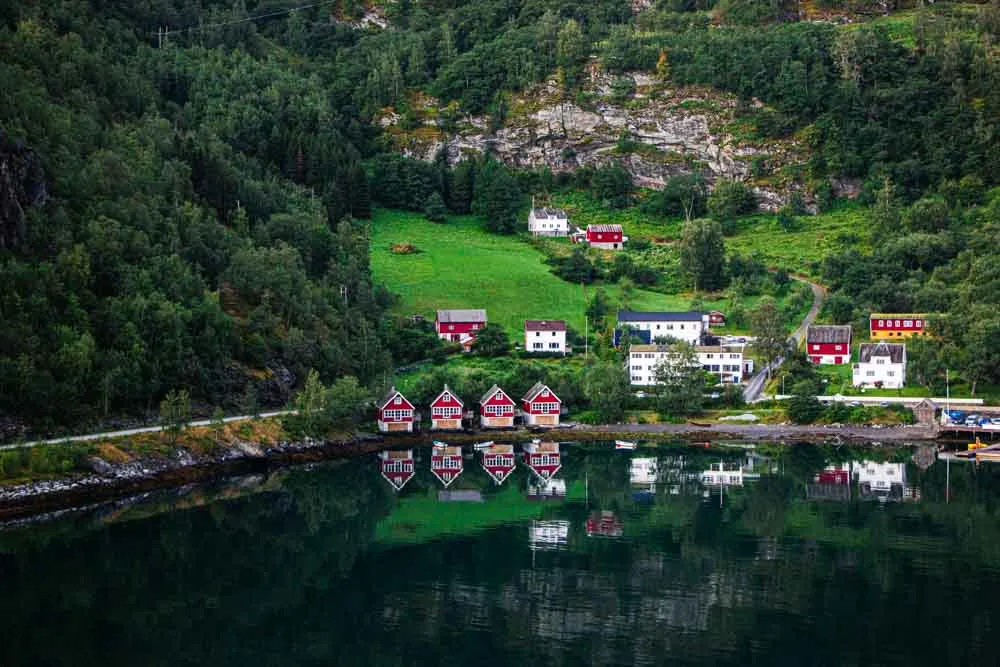 Flam Port and Houses in Norway