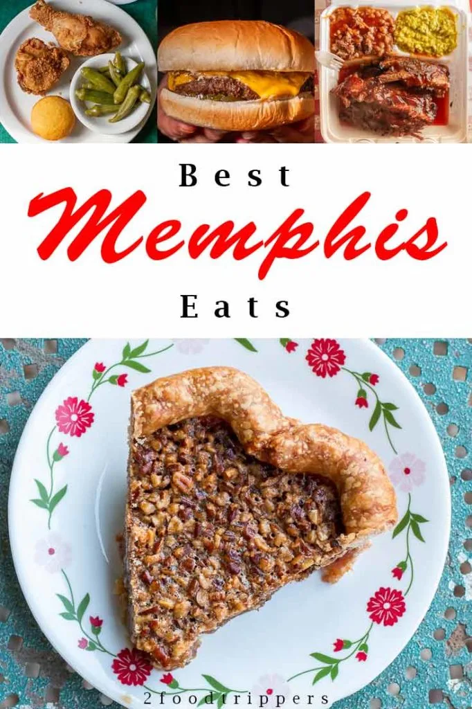 Pinterest image: four images of Memphis food with caption reading 'Best Memphis Eats'