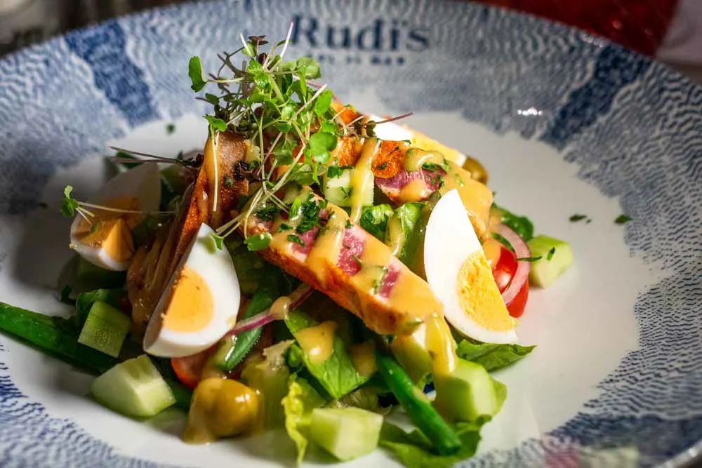 Tuna Salade Nicoise at Rudis Sel de Meron Nieuw Statendam Holland America Norway Cruise