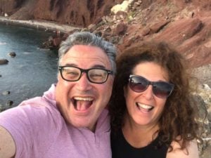 Red Beach Selfie in Santorini
