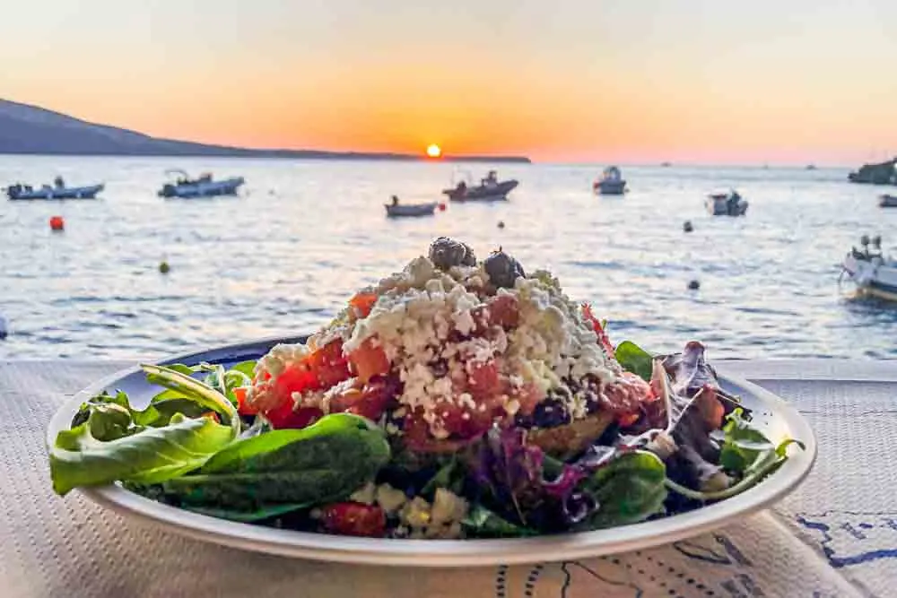 Sunset Salad at Dimitris Ammoudi Taverna in Santorini