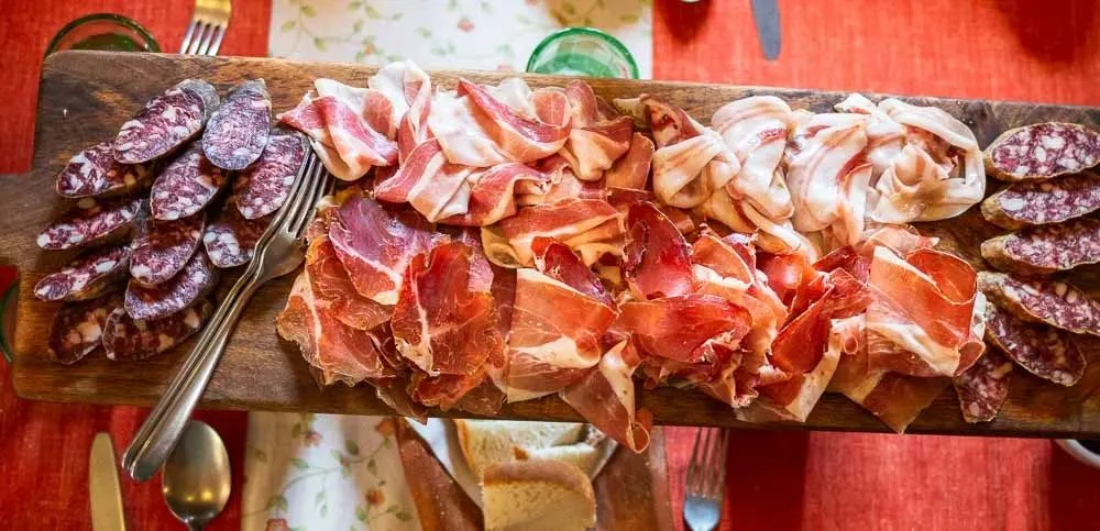 Cured Ham at Antica Corte Pallavicina in the Food Valley