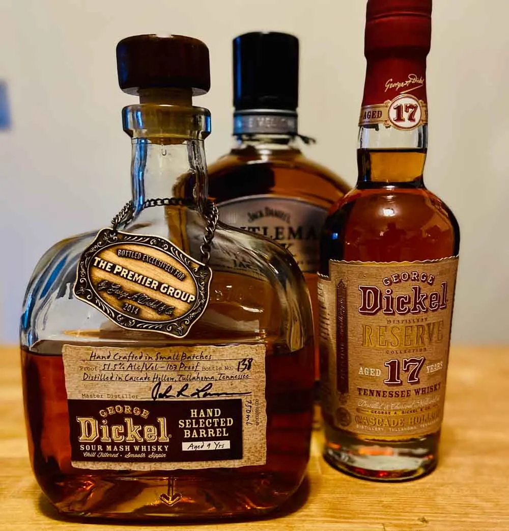 Bottles of Tennessee Bourbon