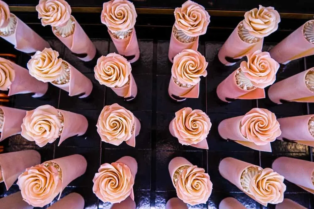 Rose Chocolate Blanc Pastries at Cafe Pouchkine in Paris
