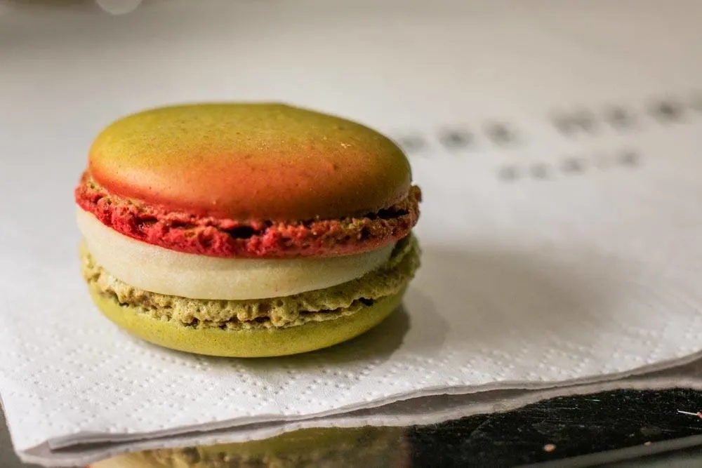 Verbena and Strawberry Macaron at Pierre Herme in Paris