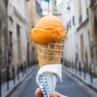 Orange Carrot Ginger Ice Cream Cone at Une Glace a Paris in Paris