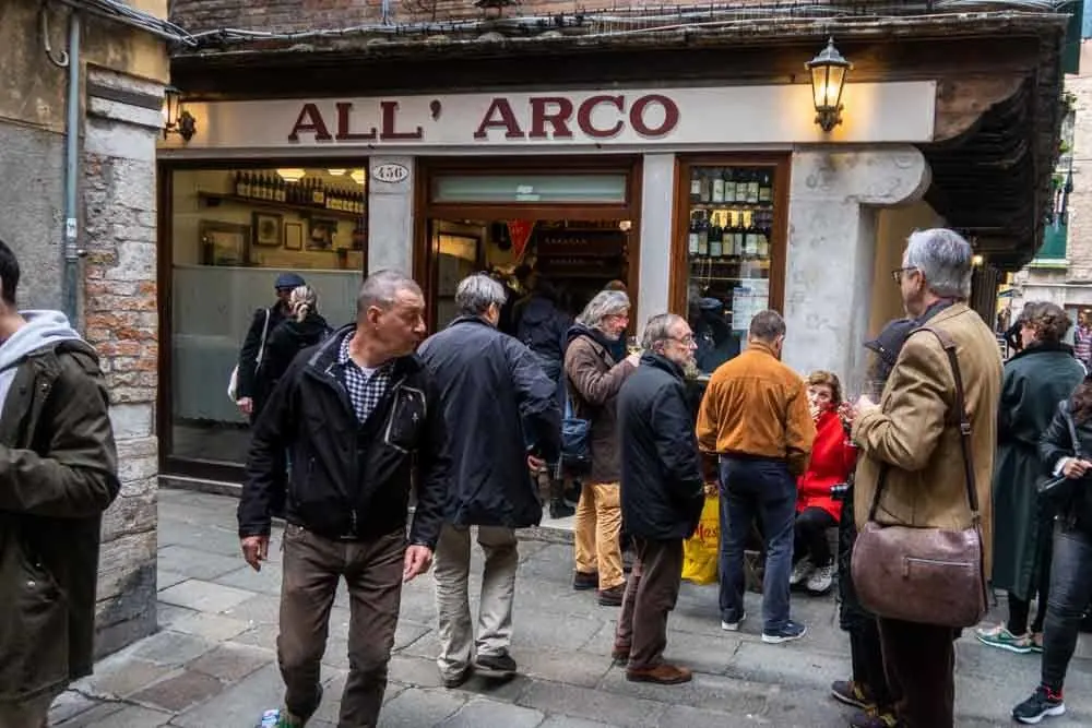 Crowd at Bar All Arco in Venice