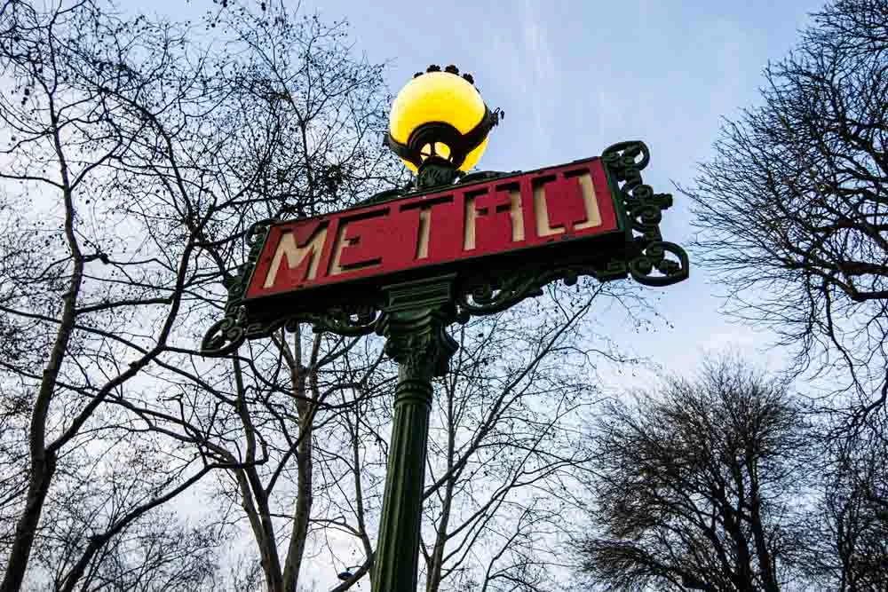 Metro Station Sign in Paris
