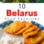 Pinterest image: two images of Belarus with caption ‘10 Belarus Food Favorites’