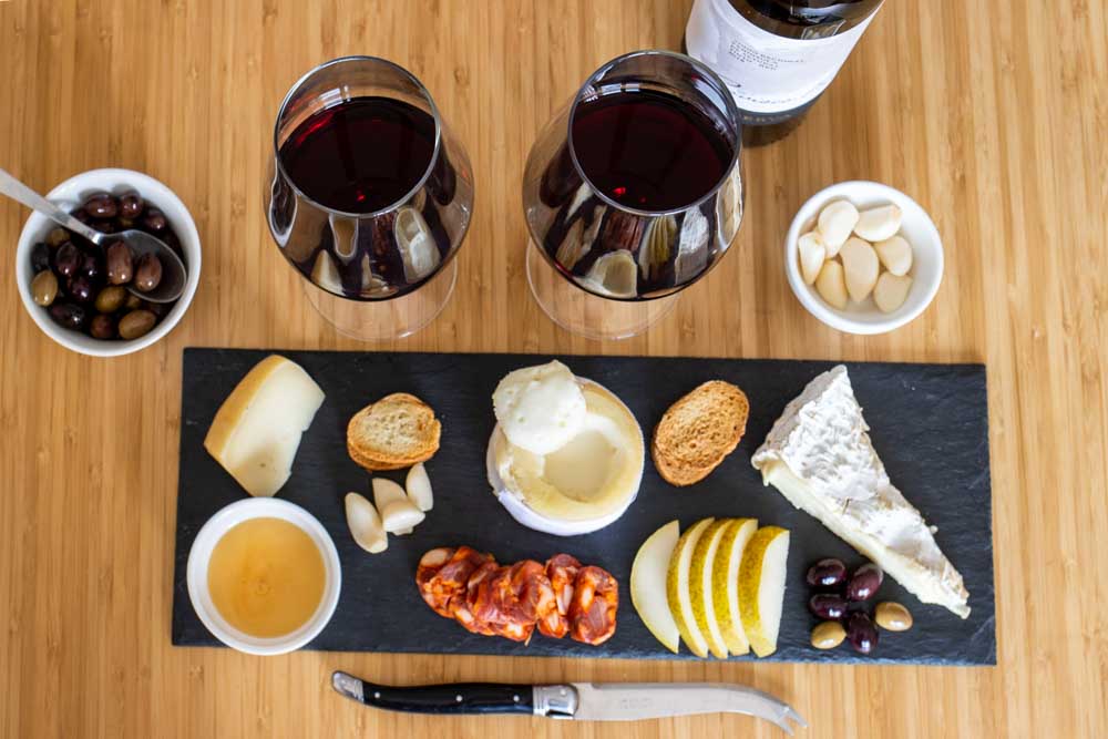 Cheese Platter with Wine