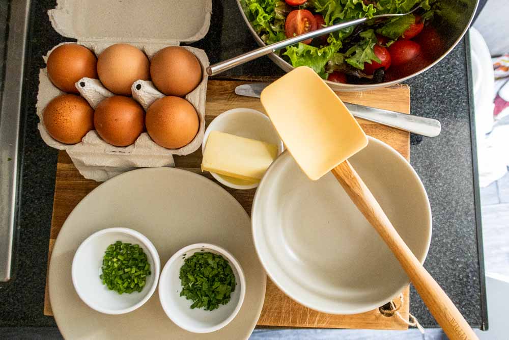 French Rolled Omelette Mise en Place