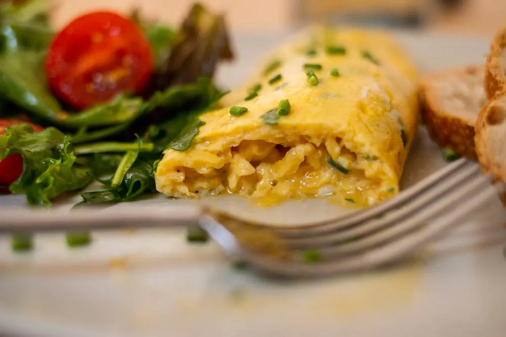 French Rolled Omelette Up Close