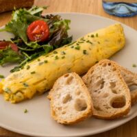 French Rolled Omelette on the Plate