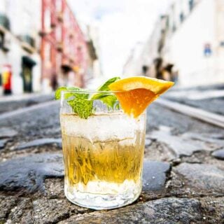 White Port and Tonic Cocktail on Lisbon Street