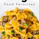 Pinterest image: image of pasta with caption ‘Bologna Food Favorites’