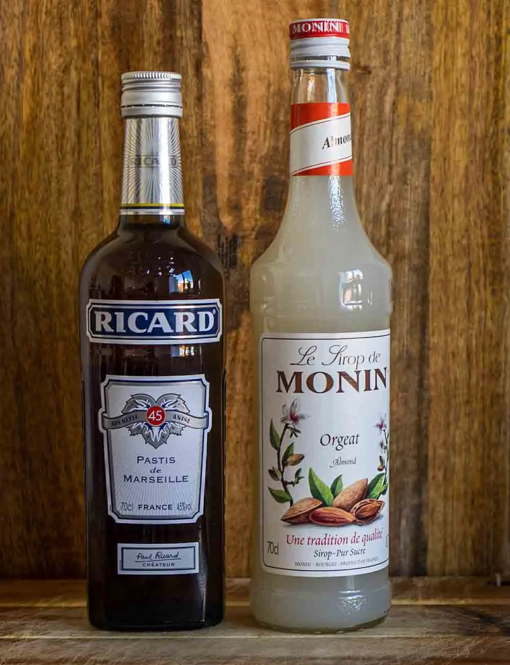 Bottles of Pastis and Orgeat