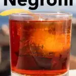 Pinterest image: image of Negroni with caption reading 'How to Make a Negroni'