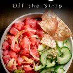 Pinterest image: image of poke in Las Vegas with caption reading 'Las Vegas Off the Strip' Guide'
