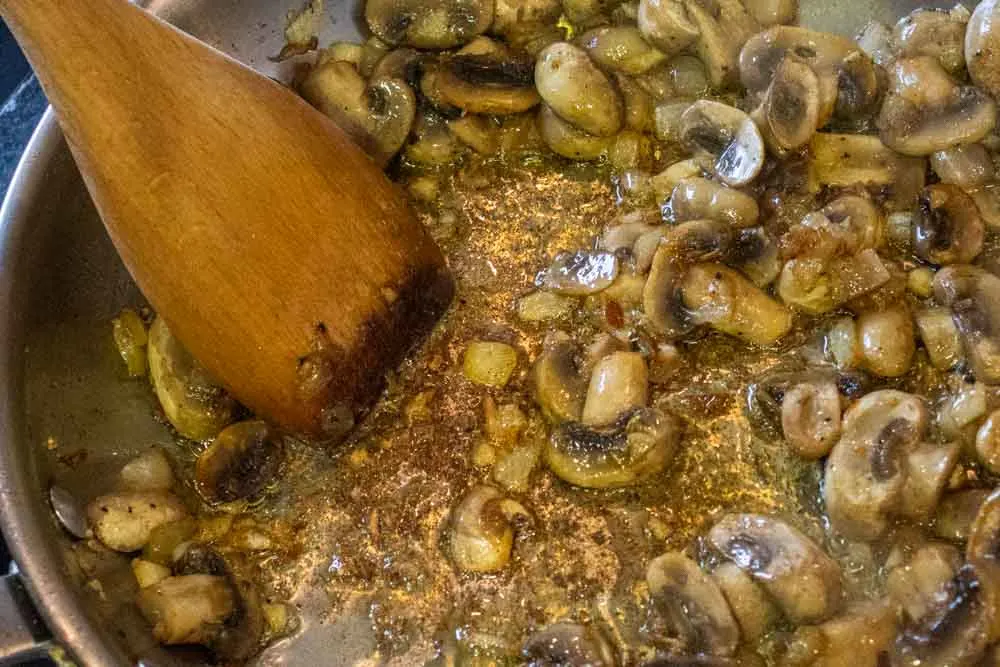Mushrooms Sautee in Pan
