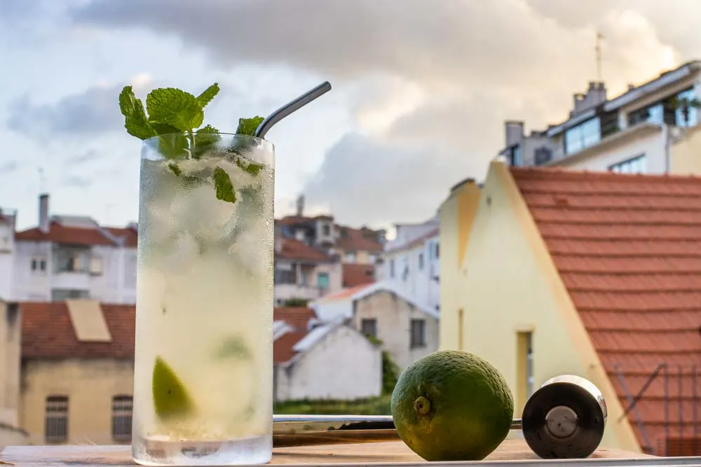 Classic Mojito with View of Lisbon