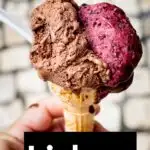 Pinterest image: Ice Cream Cone with caption reading "The Best Ice Cream in Lisbon"