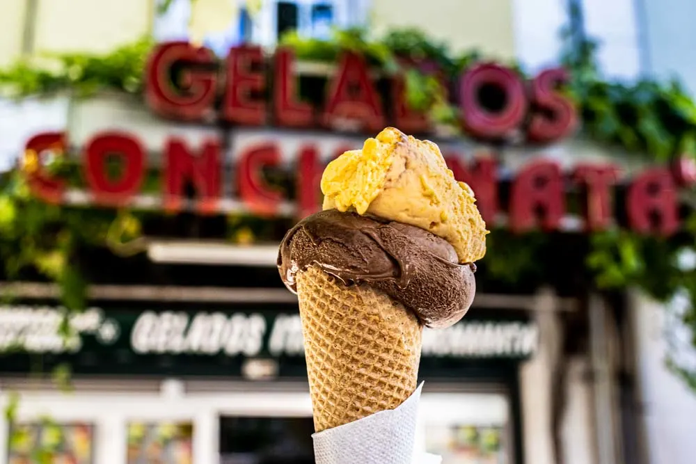 Ice Cream Cone at Gelados Conchanata in Lisbon