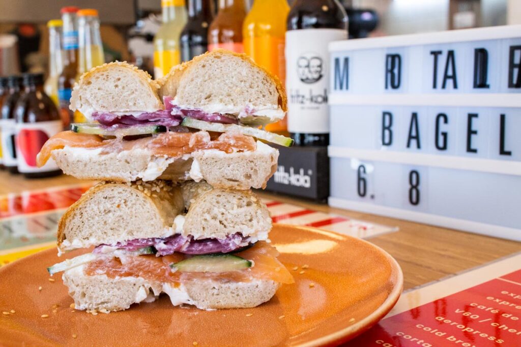 Bagel and Lox Sandwich at Thank You Momma Cafe in Lisbon