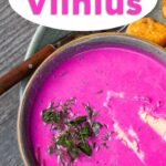 Pinterest image: image of Vilnius food with caption reading "Best Food in Vilnius"